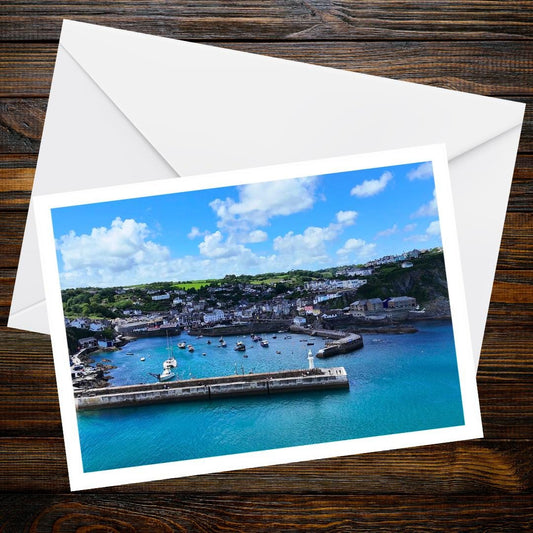 Mevagissey A6 Greetings Card - Drone Photography | Devon and Cornwall Drone Collection