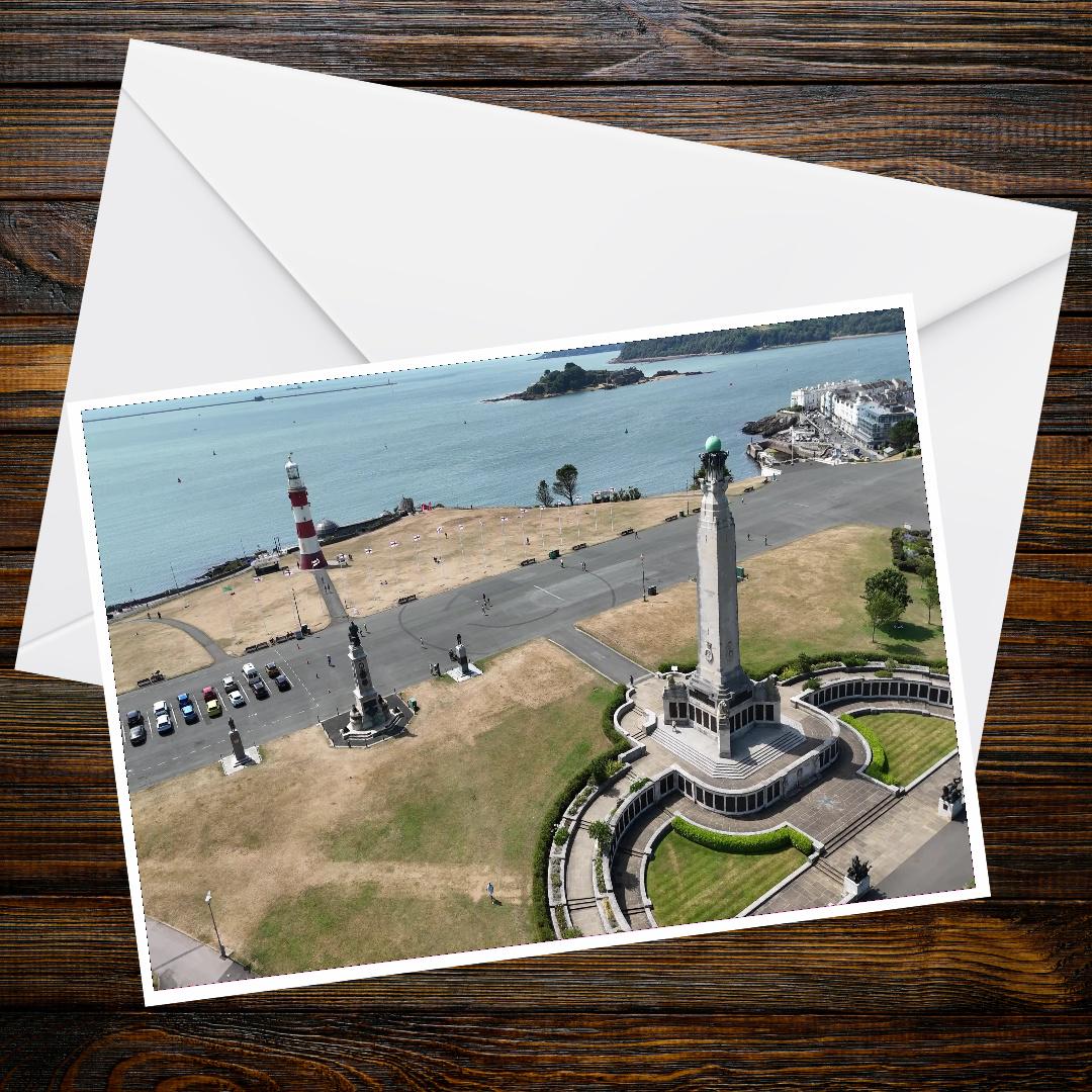 Horizon Gazer Plymouth Hoe Sea View Greeting Card | A6 Landscape Marine Scene | English Channel Coastal Photography | Maritime Spirit Card