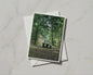 Forest Picnic Table Card, Woodland Trees Greeting Card, Nature Photography, Green