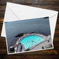 Summer at Tinside Lido Plymouth | A6 Landscape Greeting Card, Art Deco Seafront Scene, High-Quality Matt Card, Coastal Summer Celebration