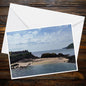 Drake's Island Hidden Beach Card | Scenic A6 Landscape Greeting Card of Secluded Plymouth Sound Shoreline and Volcanic Rocks