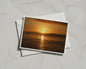 Golden Sunset Seascape Card, Dawn Dusk Landscape, Coastal Sunset A6 Greeting Card