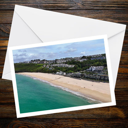 Porthminster Beach, St Ives, Cornwall A6 Greetings Card — Drone Photography | Devon and Cornwall Drone Collection