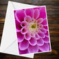 Bright Yellow Dahlia Greeting Card - Summer Flower Collection - A6 Macro Flower Photo