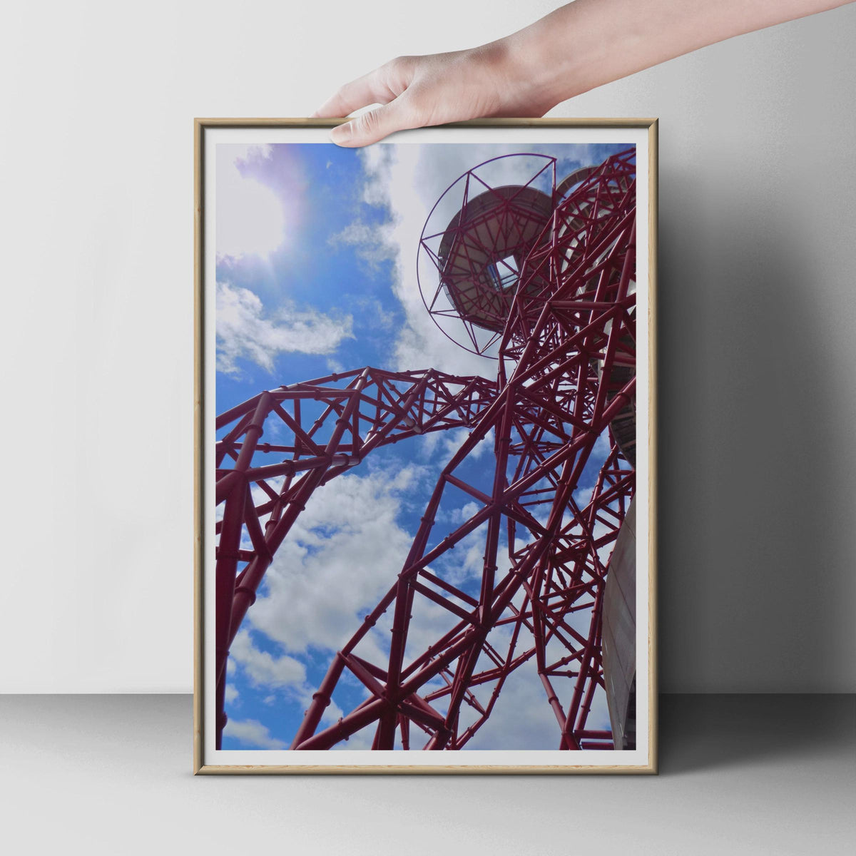 ArcelorMittal Orbit Tower Poster, Queen Elizabeth Olympic Park London Wall Art, Red Steel Structure Photography Print, Modern Architecture