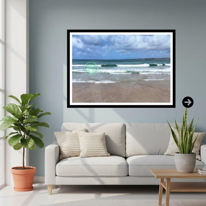 Newquay Towan Beach Print, Cornwall Coastal Photography, Ocean Wall Art