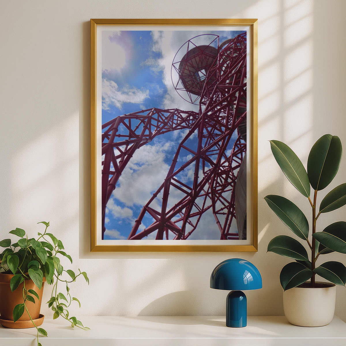 ArcelorMittal Orbit Tower Poster, Queen Elizabeth Olympic Park London Wall Art, Red Steel Structure Photography Print, Modern Architecture