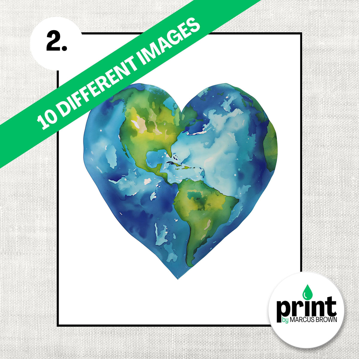 A heart-shaped illustration of the Earth, representing the planet, is displayed in the center of the image.