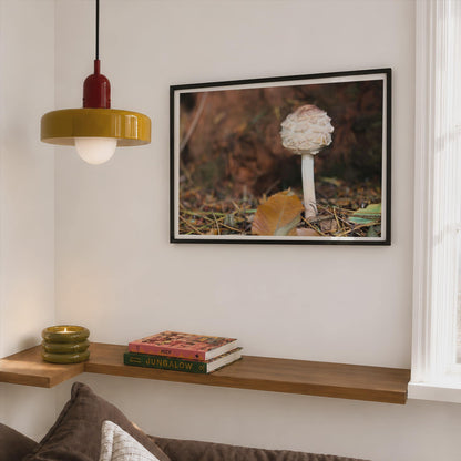 Fungi Mushroom Poster mockup - Corner Bedroom Mockup - Landscape