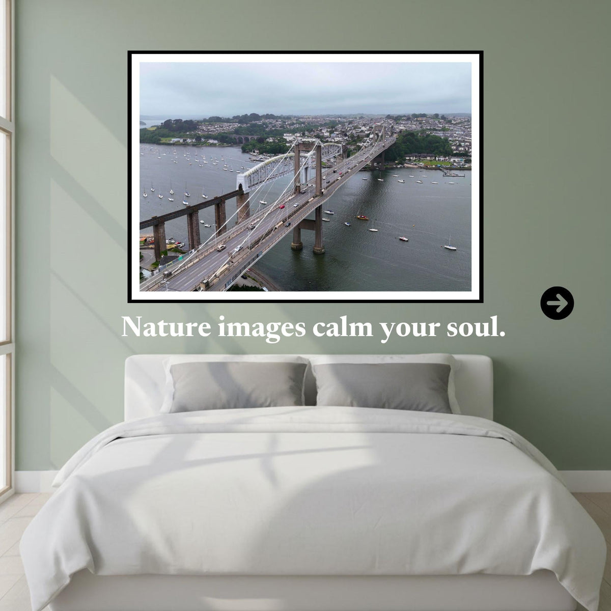 Royal Albert Bridge & Tamar Bridge Drone Print | Brunel Railway Bridge Wall Art | Plymouth Devon Landscape | Cornwall Gift