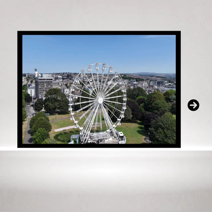 Plymouth Big Wheel Summer Print, Ferris Wheel City View, Plymouth Hoe, Funfair Art, Observation Wheel Wall Decor, A5 to A1 Sizes