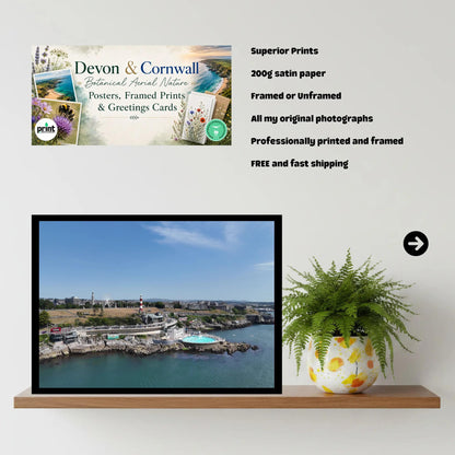 Plymouth Hoe Coastal View Art | Sir Francis Drake History | Maritime Heritage Print | Devon Landscape Poster in A5, A4, A3, A2, A1
