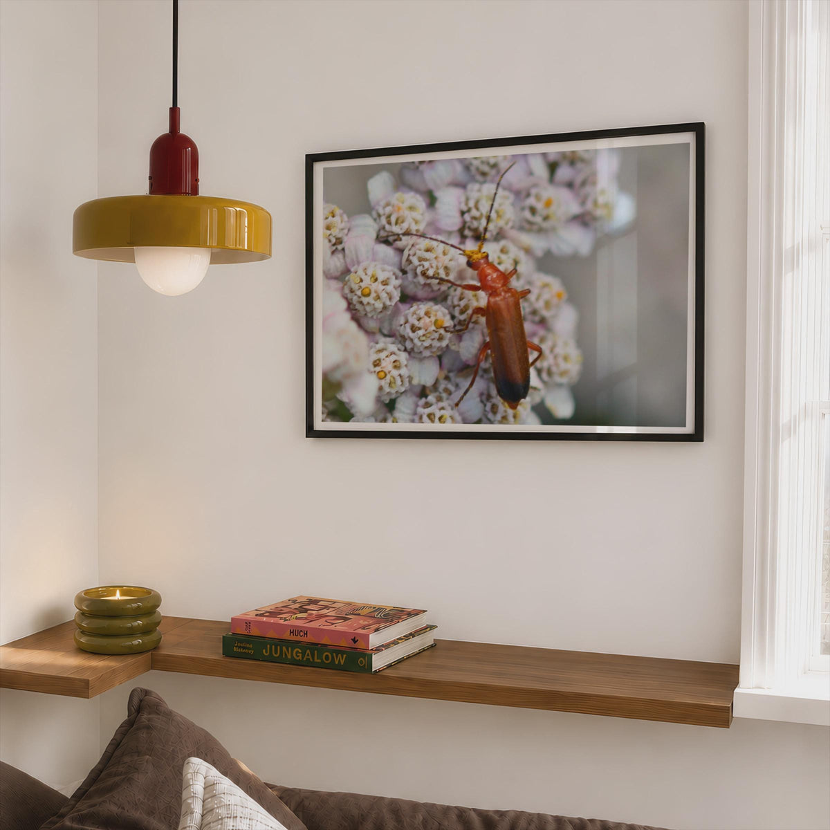 Red Soldier Beetle Poster, Wildlife Macro Photography Print, Insect Wall Art, Framed-Print, Nature Lover Gift, British Wildlife Decor