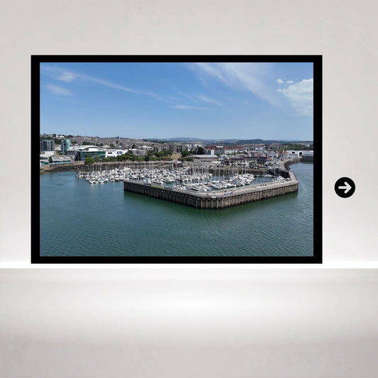 Sutton Harbour Marine Life Print | Coastal City Aquarium Wall Art | Plymouth Harbour & UK Aquarium Poster in Various Sizes