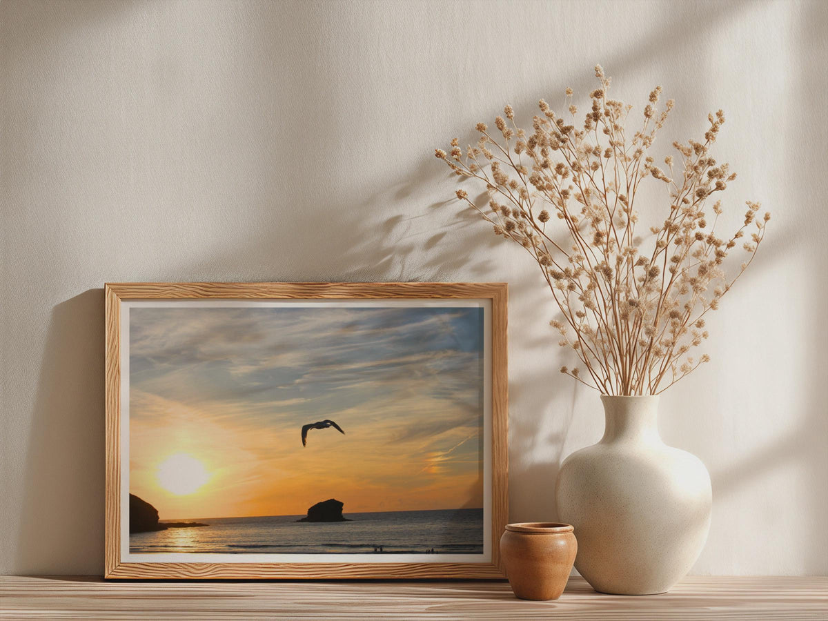 Seagull Sunset Coastal Poster mockup - Neutral_Mockup_Studio_509