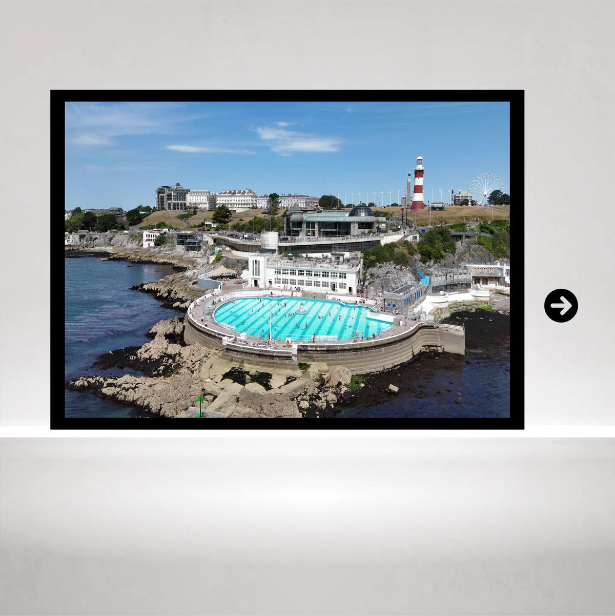 Tinside Lido Art Deco Poster | Coastal Photography of 1935 Outdoor Pool in Plymouth Seafront | Framed or Print Only Options