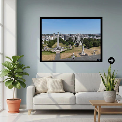 Plymouth Naval Memorial Obelisk | War Memorial Art | Plymouth Hoe Landmark | Remembrance Decor | Royal Navy Tribute | Framed or print only