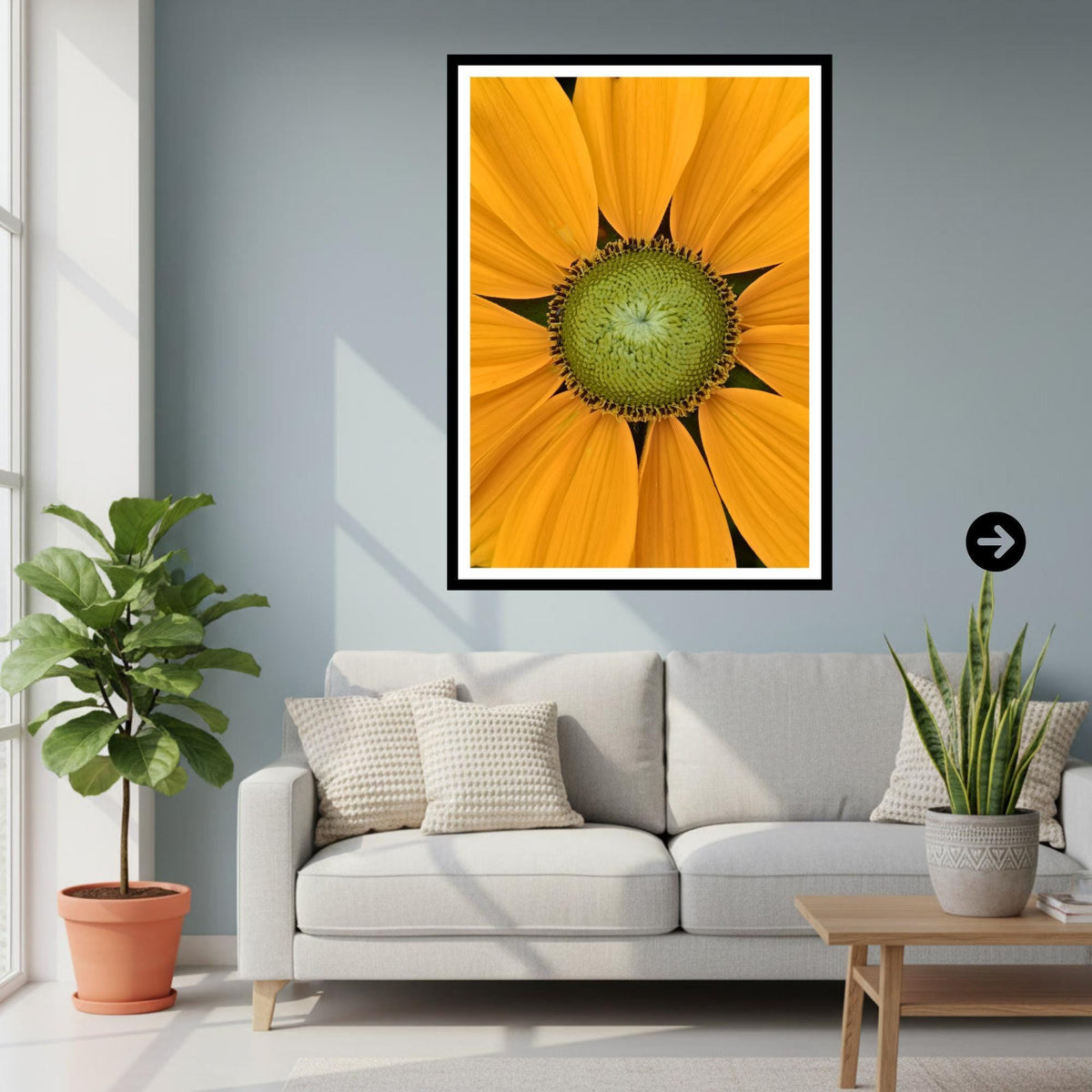 Rudbeckia Flower Print | Yellow Botanical Close-Up Photography, Summer Garden Art