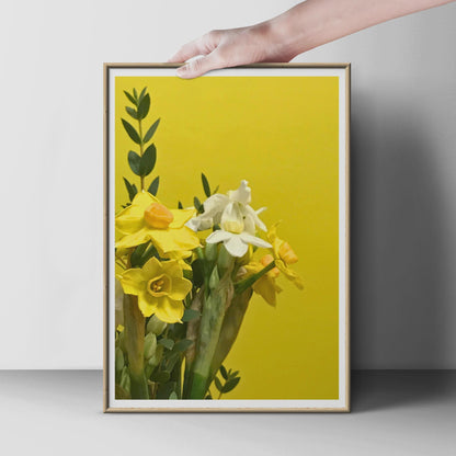 Daffodil Poster, Yellow Spring Flower Wall Art, Narcissus Print, Floral Photography, Bright Yellow Home Decor, Spring Botanical Poster