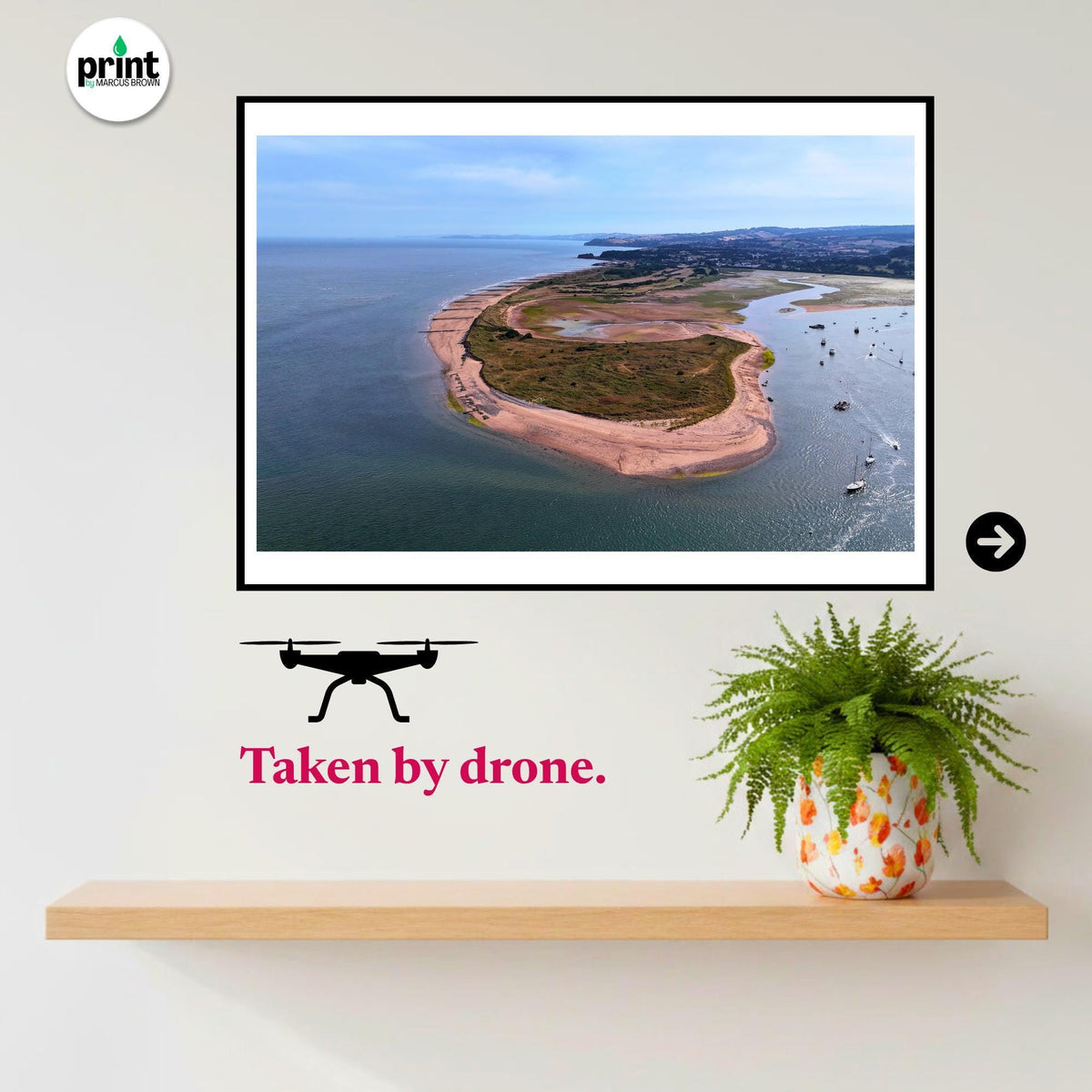 Dawlish Warren from the air Poster / Framed Print (Portrait)