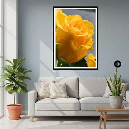 Yellow Rose Print: Botanical Fine Art Floral Decor Poster