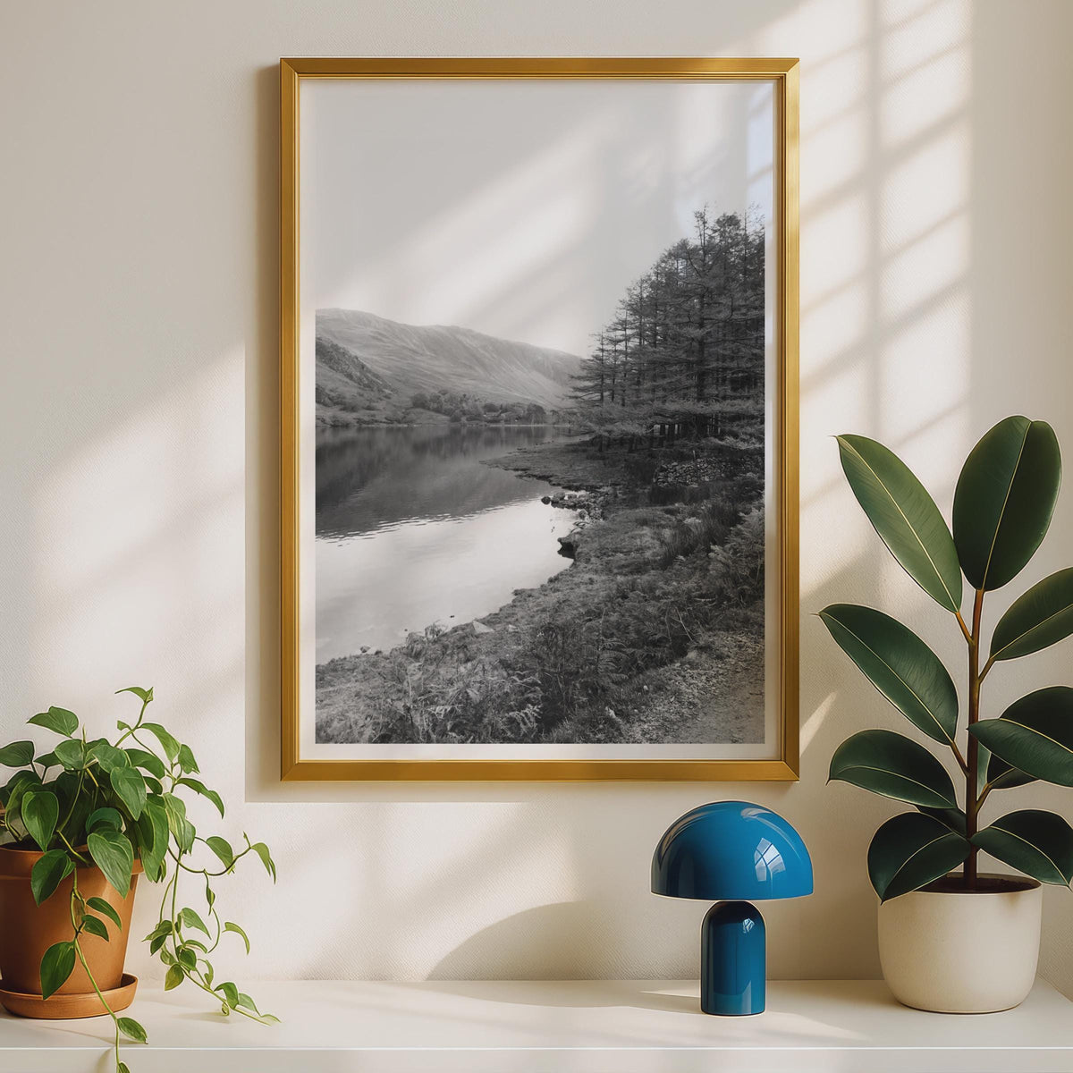 Black and White Lake District Trees Poster - image 2