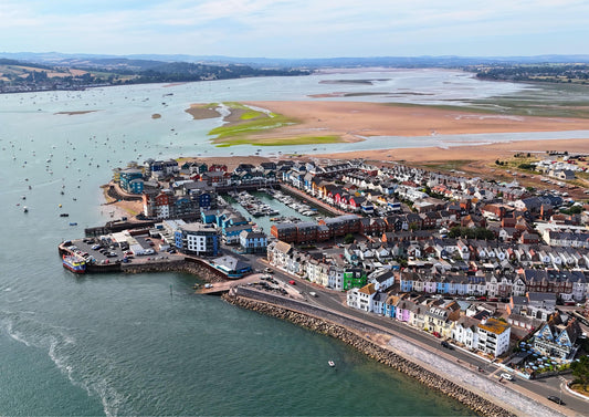 Exmouth Marina and the Exe Estuary from the air Poster / Framed Print (Portrait)