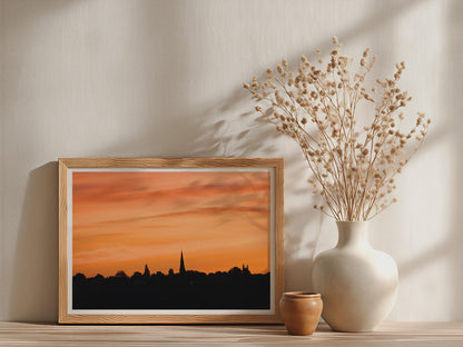 Church Spire Sunset Silhouette Poster mockup - Neutral_Mockup_Studio_509