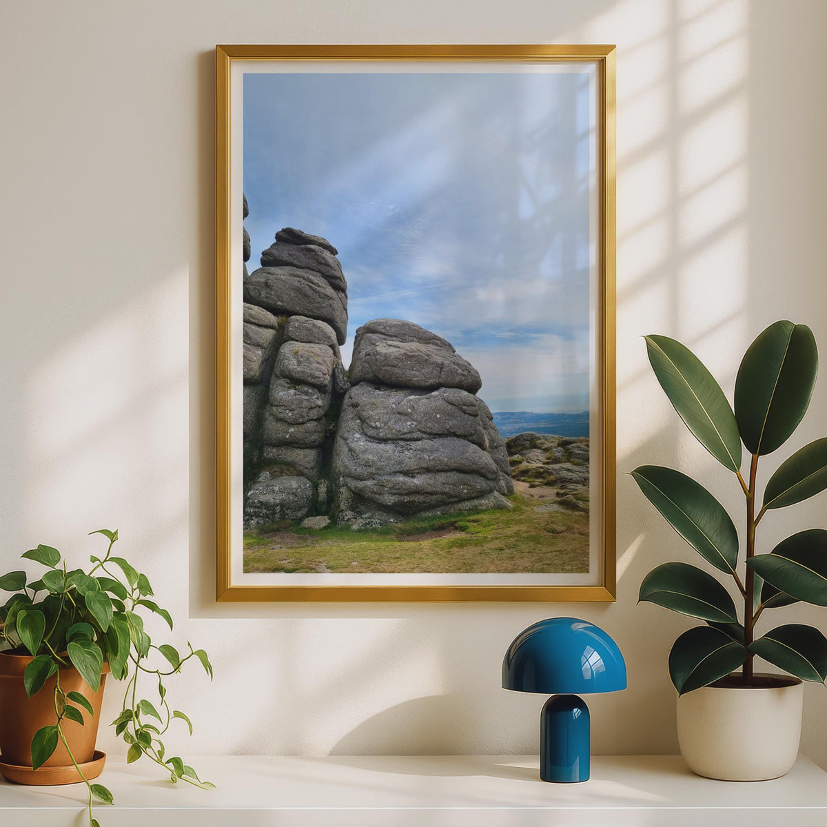 Dartmoor Granite Tor Wall Art, Devon Landscape Photography Poster, Moorland Rock Formation Print, British Countryside Decor