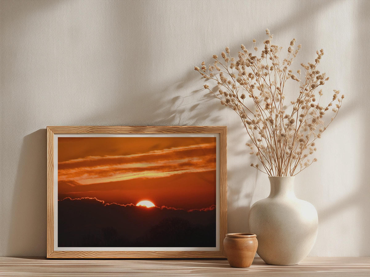 Fiery Sunset Landscape Poster mockup - Neutral_Mockup_Studio_509