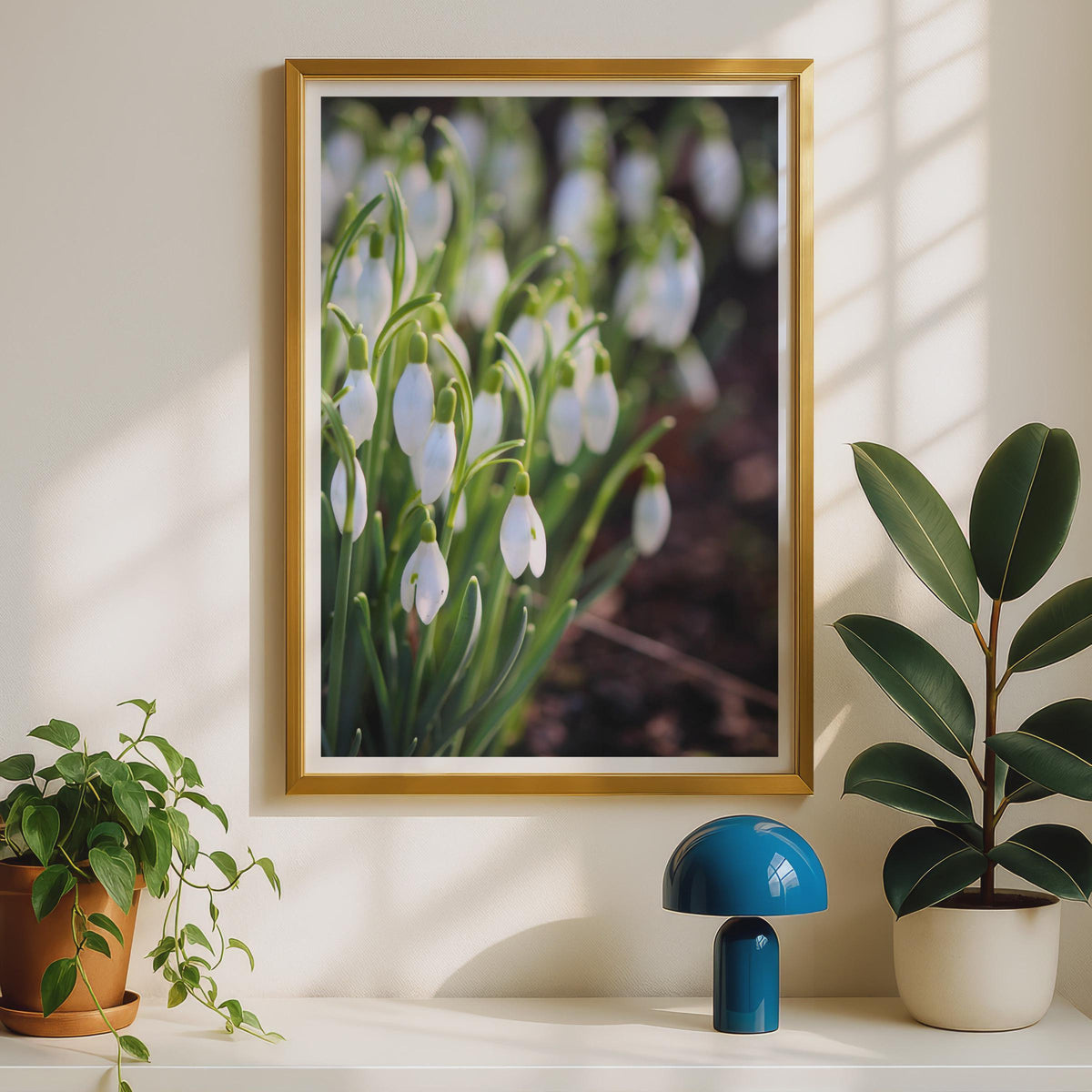 Snowdrop Flower Photography Print, White Spring Flowers Wall Art, Botanical Garden Poster, Nature Photo, Galanthus Floral Home Decor Gift