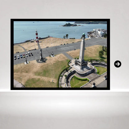 Horizon Gazer Plymouth Hoe Sea View Poster | Coastal Landscape Print with Maritime Spirit | Devon Wall Art in Various Sizes & Frames