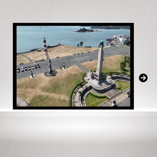 Horizon Gazer Plymouth Hoe Sea View Poster | Coastal Landscape Print with Maritime Spirit | Devon Wall Art in Various Sizes & Frames
