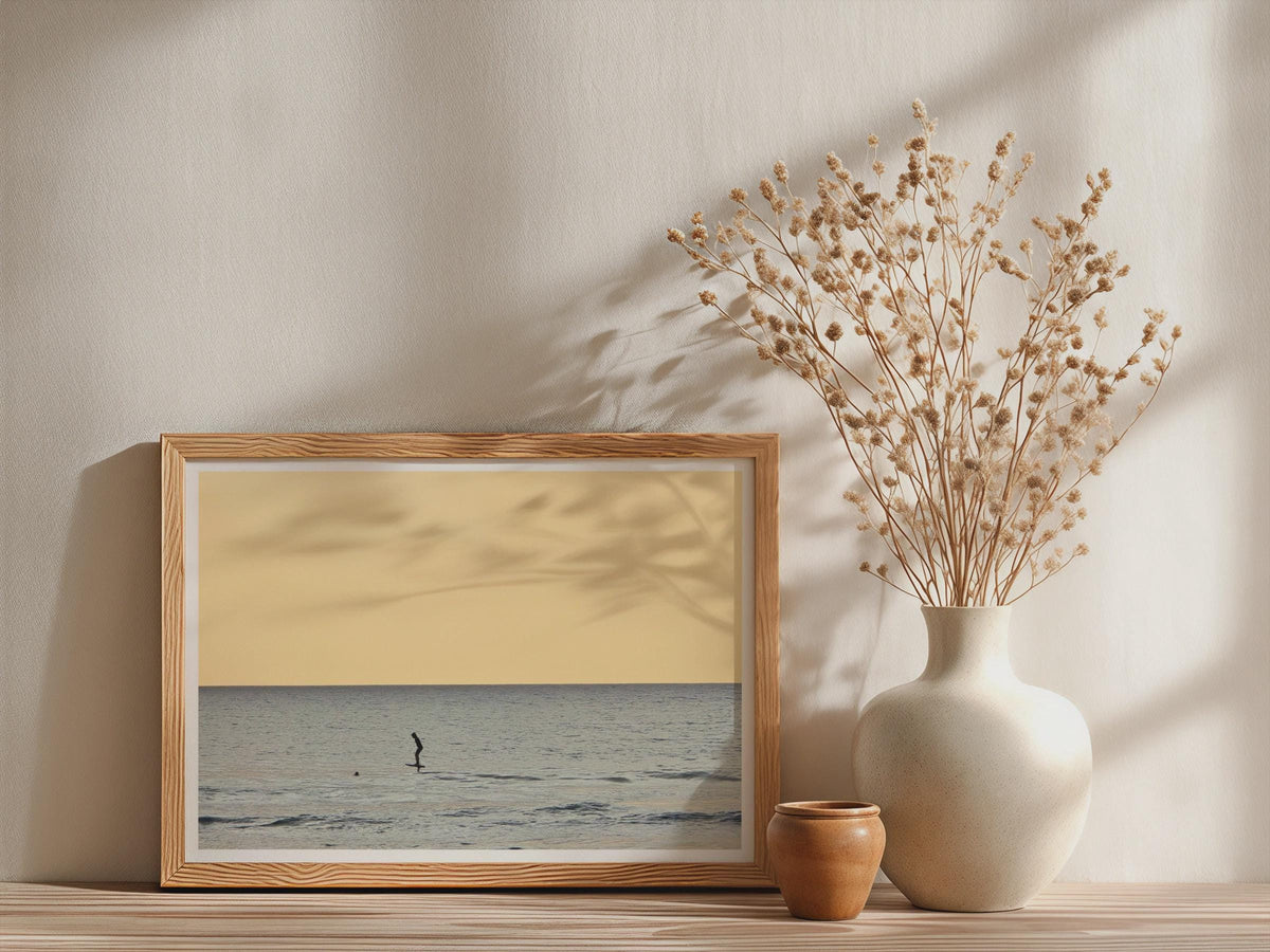 Surfer Silhouette Sunset Ocean Poster mockup - Neutral_Mockup_Studio_509