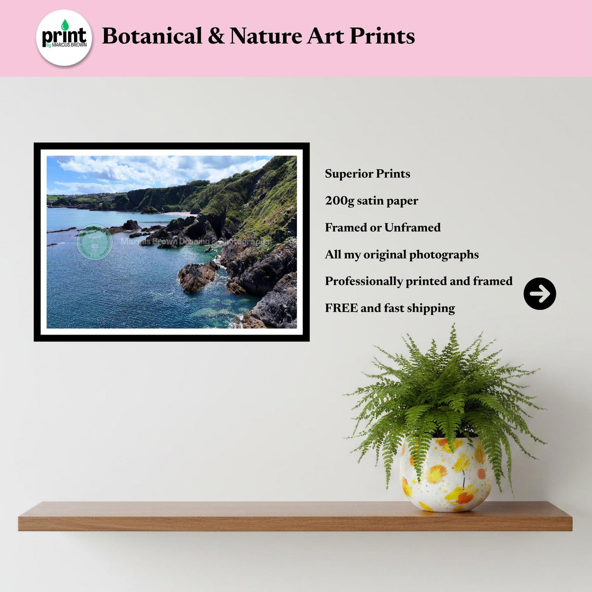 Cornwall Coastal Cliffs Print | Dramatic Seascape Wall Art Photography