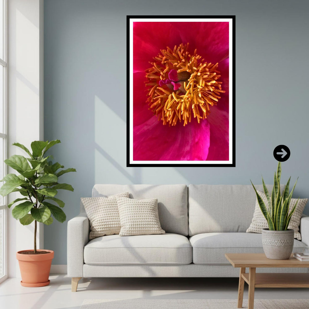 Pink Peony Macro Photography Print – Botanical Floral Wall Art
