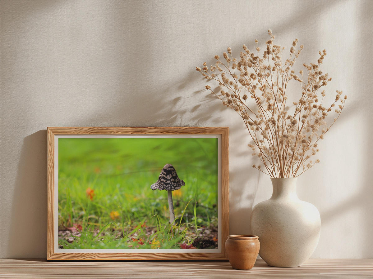 Magpie Inkcap Mushroom Poster mockup - Neutral_Mockup_Studio_509