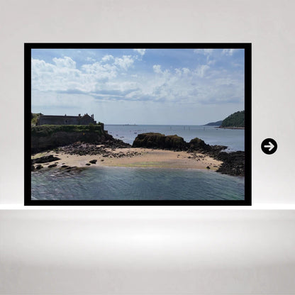 Drake's Island Hidden Beach Print | Coastal Art, Plymouth Sound, Sir Francis Drake, Island Wall Decor, Devon Photography, Secluded Shore