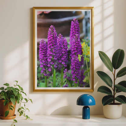 Purple Orchid Flower Poster, Wild Orchid Photography Print, Magenta Floral Wall Art, Garden Flower Photo, Nature Lover Gift, Botanical Decor