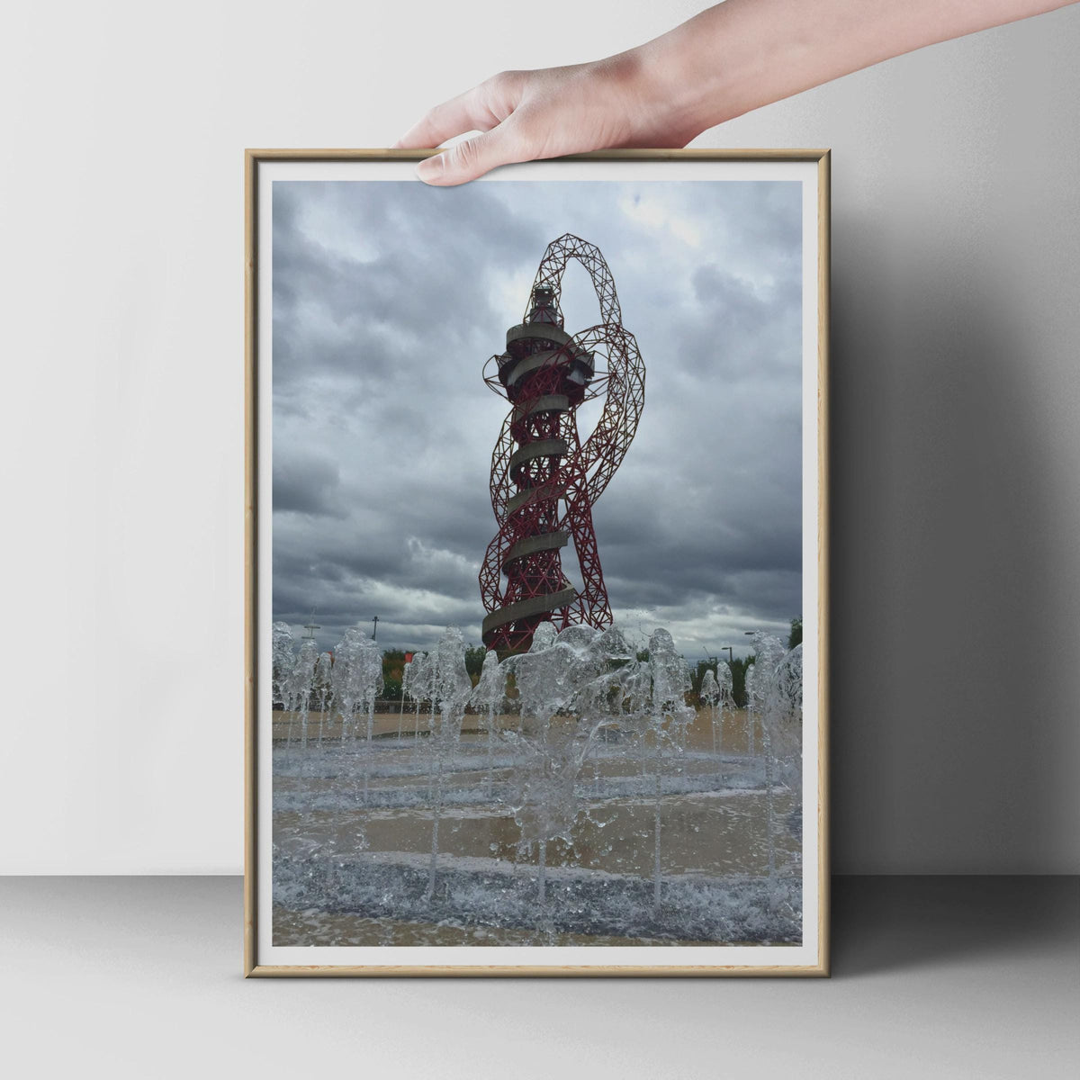 ArcelorMittal Orbit Tower Poster, Queen Elizabeth Olympic Park London, Stratford Landmark Wall Art Print, Red Steel Sculpture Photography