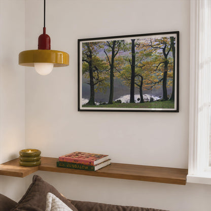 Autumn Trees Lake Landscape Poster - image 2