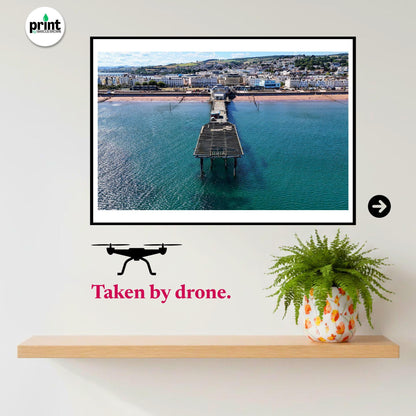 Teignmouth Pier Aerial Print | Historic Devon Coastal Landscape Photography
