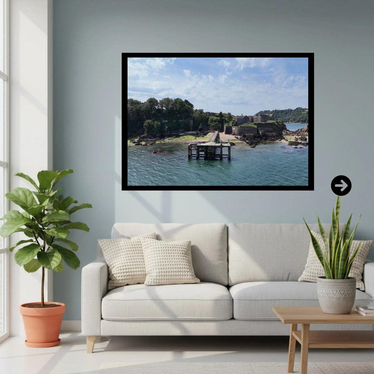 Drake's Island Jetty Wall Art | Coastal Photography of Plymouth Sound | Island Print for Nautical Decor | A4, A3, A2, A1 Sizes