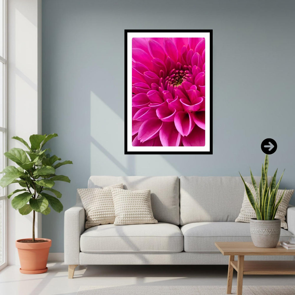 Pink Dahlia Macro Flower Print | Vibrant Botanical Nature Photography Wall Art