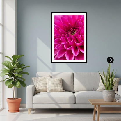 Pink Dahlia Macro Flower Print | Vibrant Botanical Nature Photography Wall Art