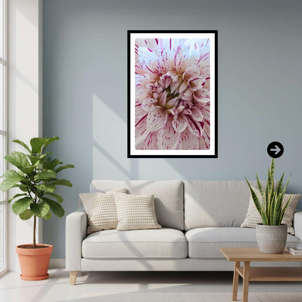 Speckled Dahlia Print | Macro Flower Photography, Botanical Wall Art, Cottagecore Decor