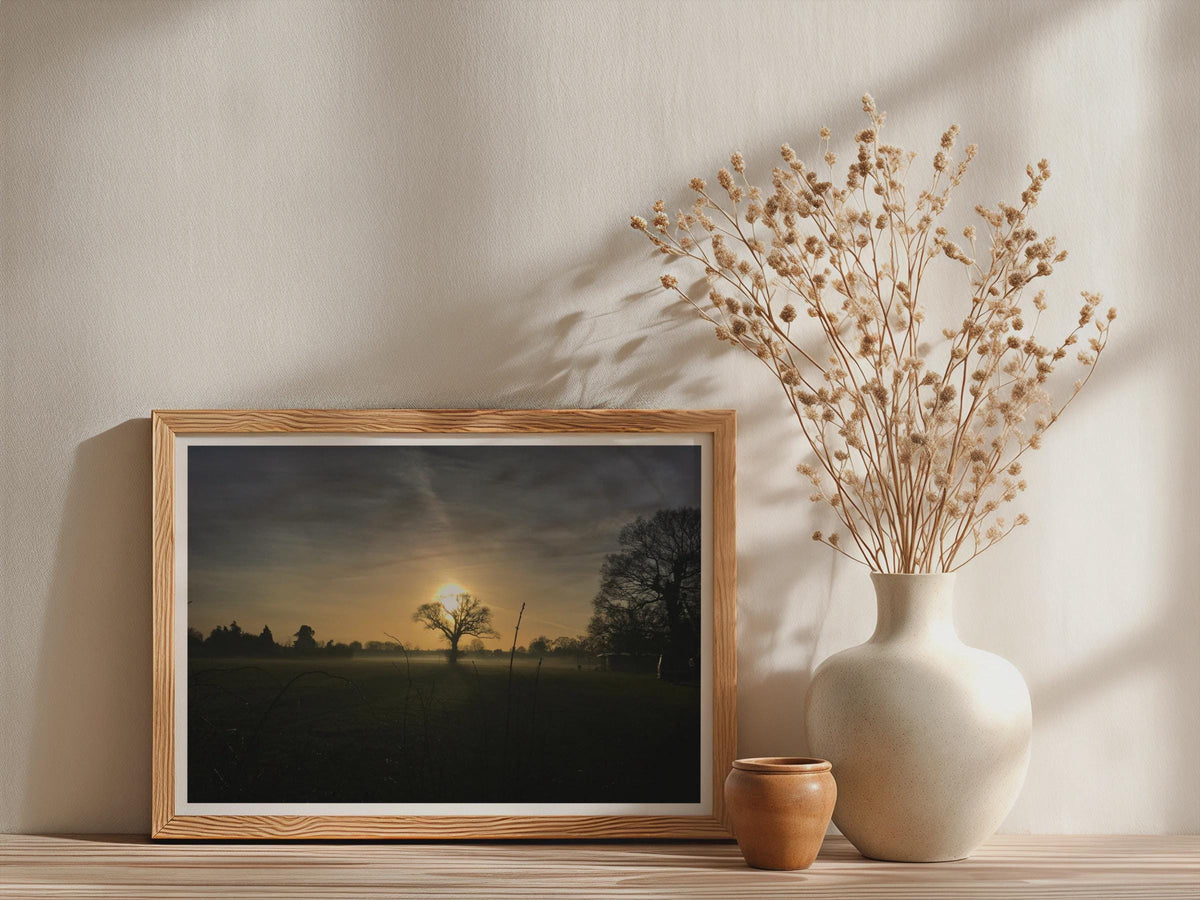 Misty Sunrise Landscape Poster mockup - Neutral_Mockup_Studio_509