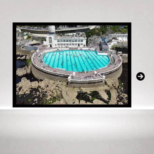 Tinside Lido Art Deco Coastal Photography | Plymouth Seafront Outdoor Pool Print | Maritime Wall Art in Various Sizes and Frames