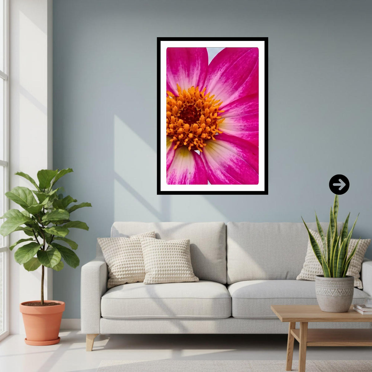 Pink Dahlia Macro Print | Vibrant Botanical Wall Art, Cottagecore Decor