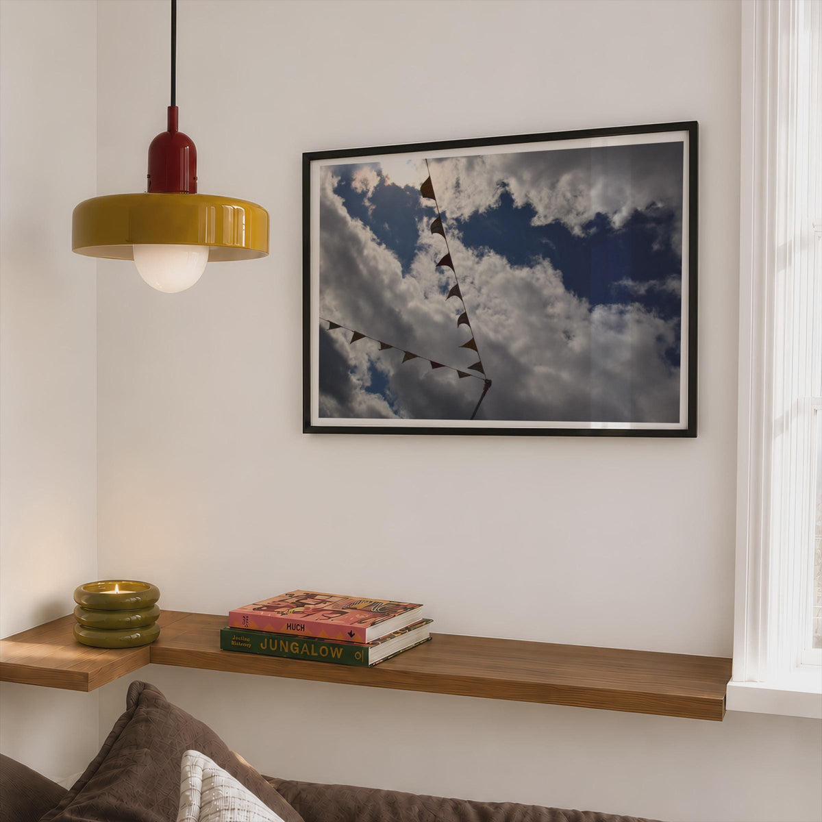 Budleigh Salterton Bunting Sky Poster, Coastal Devon Framed-Print, Dramatic Cloud Photography, Seaside Wall Art